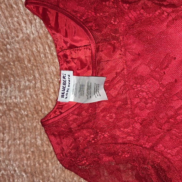 Blueberi Boulevard beautiful Red Dress girls size 7 - Picture 3 of 7